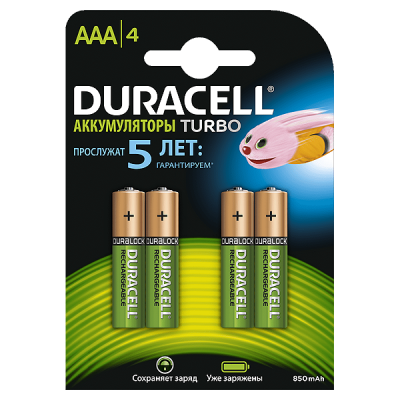 Аккумулятор Duracell AAA HR03-4BL 900 mAh