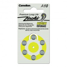 Элемент питания (батарейка/таблетка) Camelion ZA10 для слуховых аппаратов [воздушно-цинковая, PR70, AC10, DA230, 1.45 В]