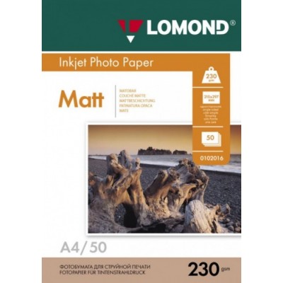 Фотобумага матовая Lomond Matt 230 г/м2, A4, 50 л (0102016)