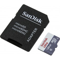 Карта памяти 128GB SanDisk Ultra MicroSDXC Class 10 UHS-I + SD адаптер (SDSQUNS-128G-GN6TA)