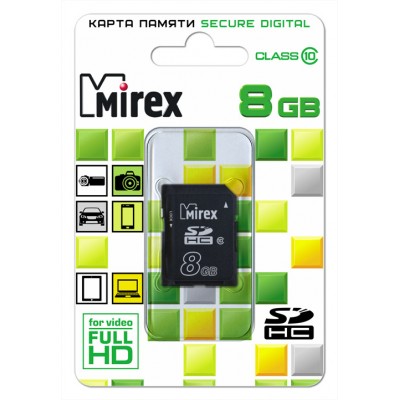 Карта памяти 8GB Mirex SDHC Class 10 (13611-SD10CD08)