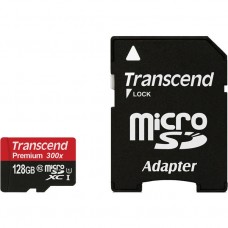 Карта памяти 128GB Transcend MicroSDXC Class 10 UHS-I + SD адаптер (TS128GUSDU1)