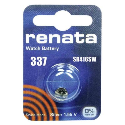 Элемент питания (батарейка/таблетка) Renata R337 [оксид-серебряная, 337, SR416SW, SR416, 1.55 В]