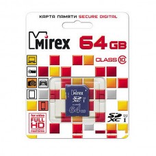 SD карта 64GB Mirex Class 10 UHS-I (13611-SD10CD64)
