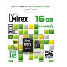 Карта памяти 16GB Mirex Class 10 + SD адаптер (13613-AD10SD16)