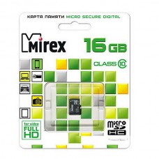 Карта памяти 16GB Mirex MicroSDHC Class 10 (13612-MC10SD16)