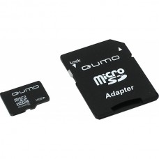 Карта памяти 16GB Qumo MicroSDHC Class 10 + SD адаптер (QM16GMICSDHC10)