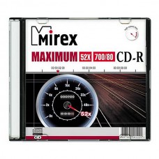 Диск CD-R MIREX 700Mb Maximum 52x, Slim Case (UL120052A8S)