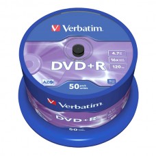 Диск DVD+R Verbatim 4.7Gb 16x Cake Box (43550)