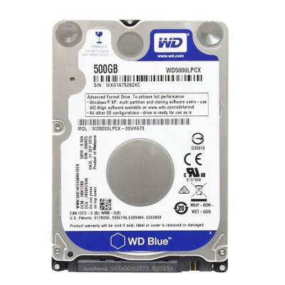 Внутренний жесткий диск 500GB WD Blue Mobile, 2.5", SATA III (WD5000LPCX)