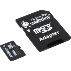Карта памяти 32GB Smartbuy MicroSDHC Сlass 10 UHS-I + SD адаптер (SB32GBSDCL10-01)