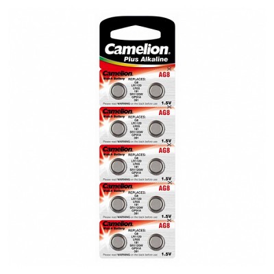 Элемент питания (батарейка/таблетка) Camelion AG8 [щелочная, 391, LR1120, LR55, 1.5 В]