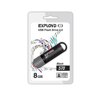 Флеш-накопитель USB 8GB Exployd 570 черный (EX-8GB-570-Black)