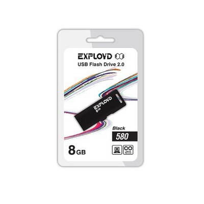 Флеш-накопитель USB 8GB Exployd 580 черный (EX-8GB-580-Black)
