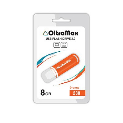 Флеш-накопитель USB 8GB OltraMax 230 оранжевый (OM-8GB-230-Orange)