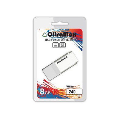 Флеш-накопитель USB 8GB OltraMax 240 белый (OM-8GB-240-White)