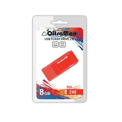 Флеш-накопитель USB 8GB OltraMax 240 красный (OM-8GB-240-Red)