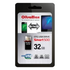 Флеш-накопитель USB 32GB OltraMax 500 SMART чёрный (OM032GB500SM-OTG)
