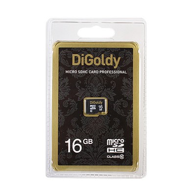 Карта памяти 16GB DiGoldy MicroSDHC Class 10 (DG0016GCSDHC10-W/A-AD)