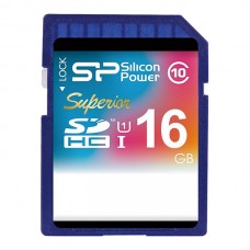 Карта памяти 16GB Silicon Power Superior SDHC Class 10 UHS-I (SP016GBSDHCU1V10)