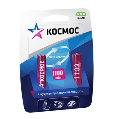Аккумулятор Космос AAA (R03) BL2 1100 mAh