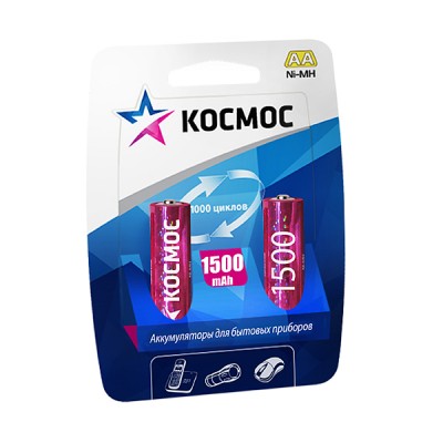 Аккумулятор Космос AA (R6) BL2 1500 mAh