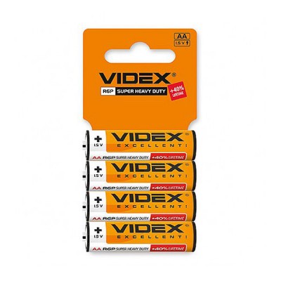 Элемент питания Videx AA (R6) 4 Shrink Card