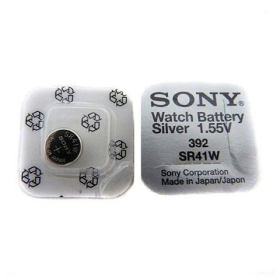 Элемент питания (батарейка/таблетка) Sony 392 [оксид-серебряная, SR41W, SR736, SR41, 1.55 В]