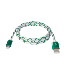 Кабель USB Defender ACH03-03LT зеленый, LED, USB-Lightning 1м