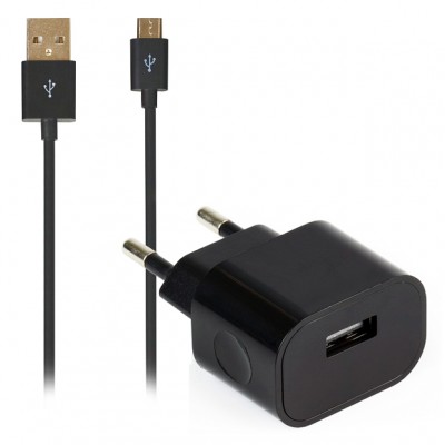 Сетевой адаптер Smartbuy Nitro + кабель Micro USB, черный