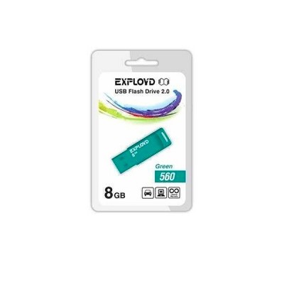 Флеш-накопитель USB 8GB Exployd 560, зеленый (EX-8GB-560-Green)