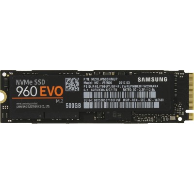 Твердотельный диск 500GB Samsung 960 EVO, M.2, PCI-Ex4 (MZ-V6E500BW)