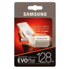 Карта памяти 128GB Samsung Evo Plus MicroSDHC Class 10 UHS-I + SD адаптер (MB-MC128GA/RU)