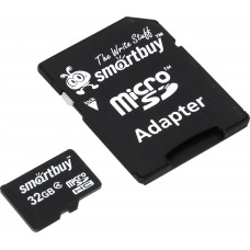 Карта памяти 32GB Smartbuy MicroSDHC Class 4 + SD адаптер (SB32GBSDCL4-01)