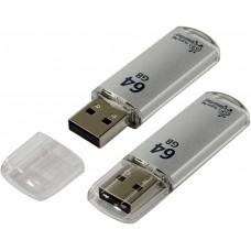Флеш-накопитель USB 64GB Smartbuy V-Cut серебро