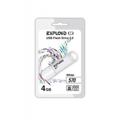 Флеш-накопитель USB 4GB Exployd 570 белый (EX-4GB-570-White)