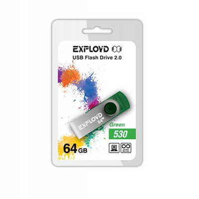 Флеш-накопитель USB 64GB Exployd 530 зеленый (EX064GB530-G)