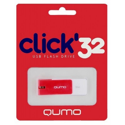 Флеш-накопитель USB 32GB Qumo Click алый