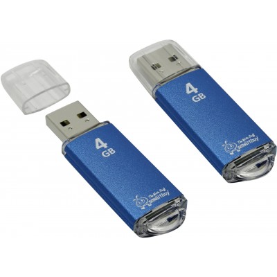 Флеш-накопитель USB 4GB Smartbuy V-Cut синий (SB4GBVC-B)