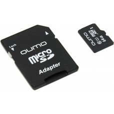 Карта памяти 64GB Qumo MicroSDXC Class 10 UHS-I + SD-адаптер (QM64GMICSDXC10U1)