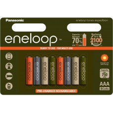 Аккумулятор PANASONIC Eneloop AAA 750 EXPEDITION COLORS 8BP (BK-4MCCE/8EE)