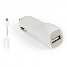 Автомобильное зарядное устройство Smartbuy Intro White + витой кабель
