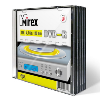 Диск Mirex DVD-R 4.7 GB 16x Slim Case 5 шт (UL130003A1F)