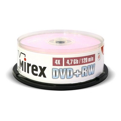 Диск Mirex DVD+RW 4.7GB 4x Box 25 шт (UL130022A4M)