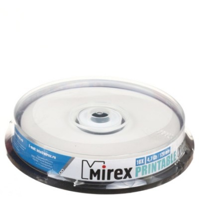 Диск Mirex DVD+R 4.7 GB 16x Printable Inkjet Box 10 шт (UL130029A1L)
