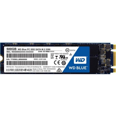 Твердотельный диск 500GB Western Digital, M.2, SATA III (WDS500G2B0B)