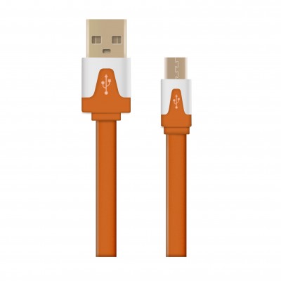 Кабель OXION DCC328 для Samsung USB 2.0 - Micro-USB оранжевый плоский 1м