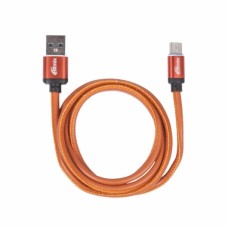 Кабель Ritmix RCC-435 Leather USB Type-C оранжевый 1м