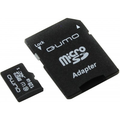 Карта памяти 128GB Qumo Class 10 UHS-I + SD-адаптер (QM128GMICSDXC10U1)