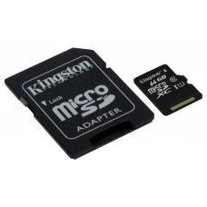 Карта памяти 64GB Kingston Canvas Select Class 10 UHS-I + SD-адаптер (SDCS/64GB)